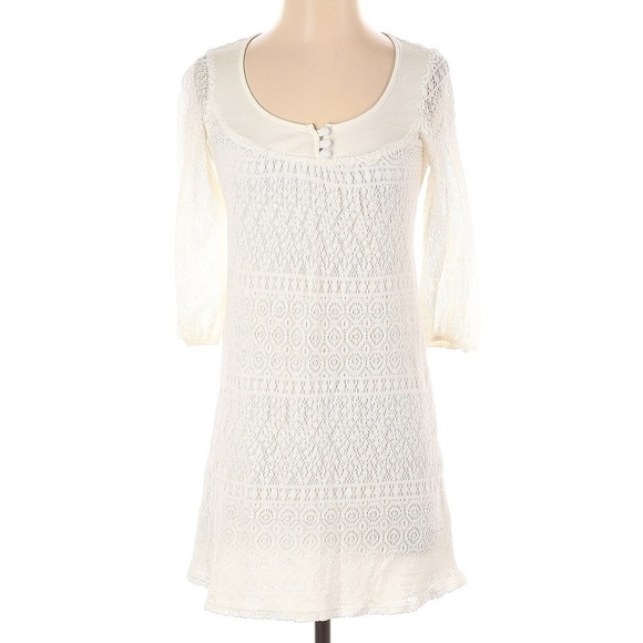 Ella Moss Dresses & Skirts - Ivory Lace Boho Mini Dress
